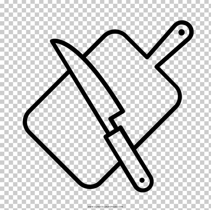 Drawing Cutting Boards Knife Coloring Book PNG, Clipart, Angle, Area, Black, Black And White, Blade Free PNG Download