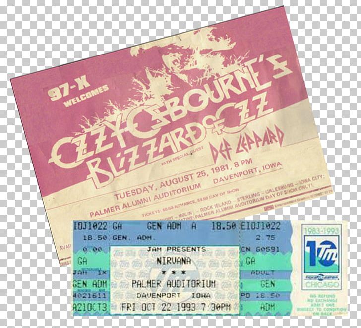 Concert Ticket Nirvana Davenport Musical Ensemble PNG, Clipart, 1970s, 1980s, Alumnus, Auditorium, Concert Free PNG Download