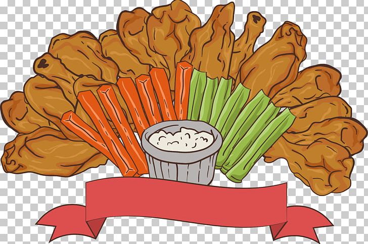 fried chicken wings cartoon