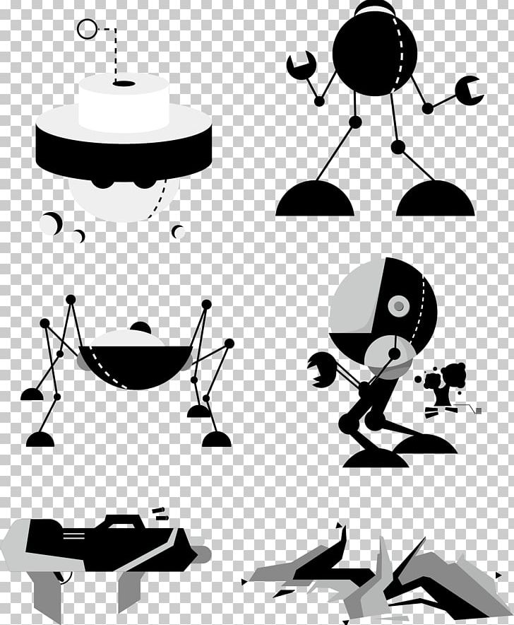 Robot Euclidean Graphic Design PNG, Clipart, Black And White, Cartoon, Creative Market, Cute Robot, Electronics Free PNG Download