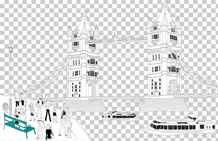 Tower Bridge PNG, Clipart, Adobe Illustrator, Angle, Architecture, Area, Black And White Free PNG Download