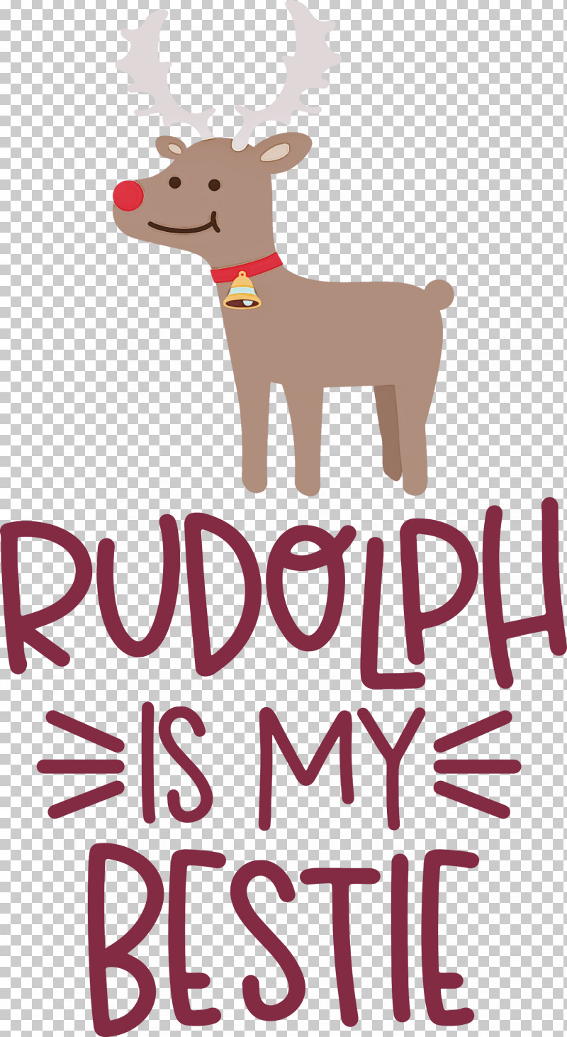 Rudolph Is My Bestie Rudolph Deer PNG, Clipart, Cartoon, Character, Christmas, Deer, Dog Free PNG Download