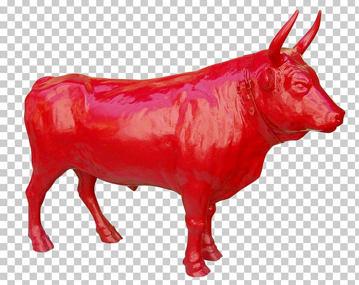 Bull Red Statue Color PNG, Clipart, Animals, Black And White, Bull, Cattle Like Mammal, Charging Bull Free PNG Download