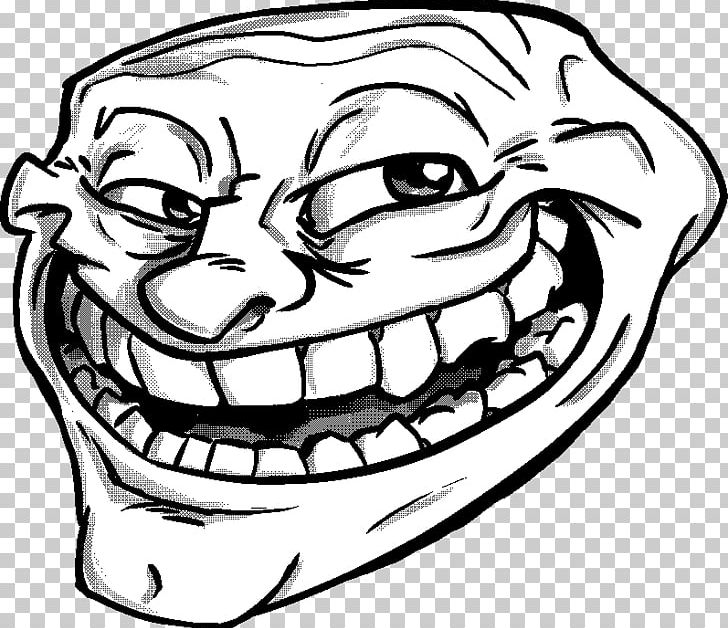 Comic Rage Troll Face Smiling Drawing Stencil (537)