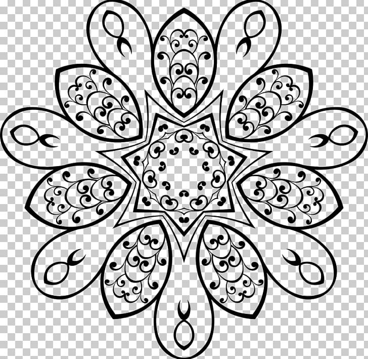 Flower Floral Design Black And White PNG, Clipart, Art, Black, Black And White, Circle, Design Studio Free PNG Download