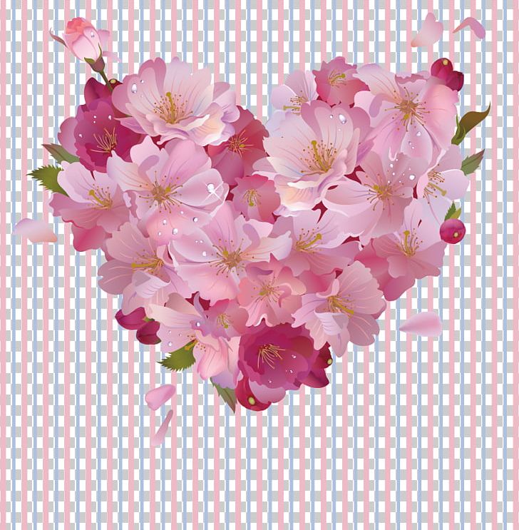 Pink Flowers Heart PNG, Clipart, Artificial Flower, Blossom, Branch, Cherry Blossom, Flower Free PNG Download