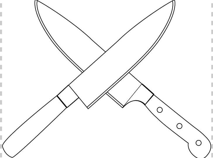 Kitchen Knife Chefs Knife Fork PNG, Clipart, Angle, Area, Artwork, Black And White, Boning Knife Free PNG Download