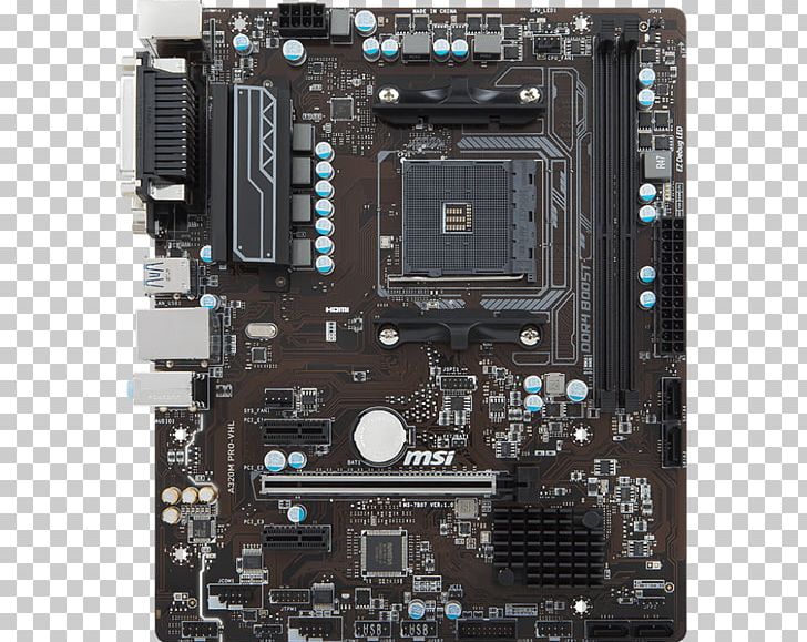 MSI A320M PRO-VH PLUS AMD A320 Socket AM4 Micro ATX Motherboard MicroATX PNG, Clipart, 320, Central Processing Unit, Computer Hardware, Electronic Device, Electronics Free PNG Download