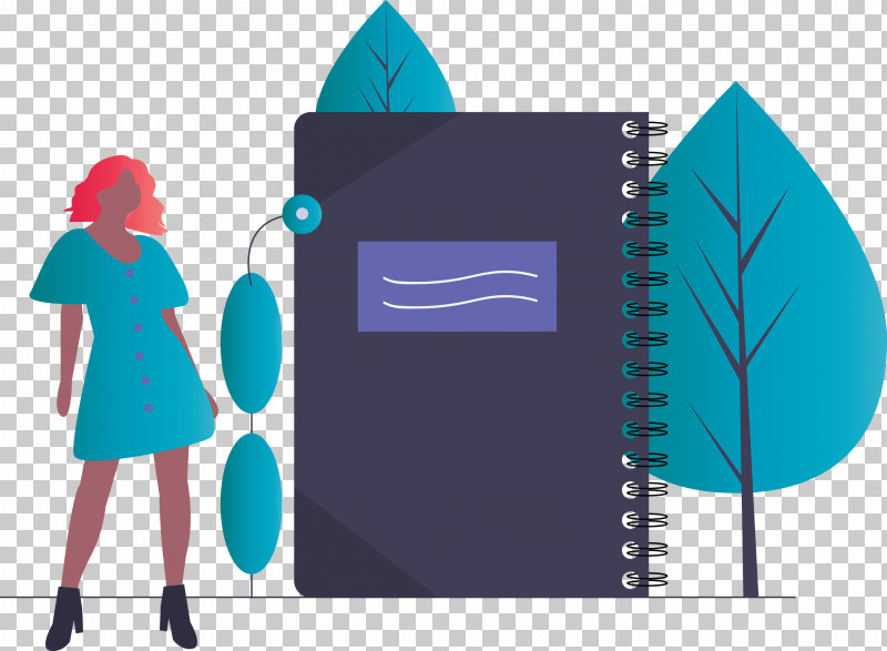 Notebook Girl PNG, Clipart, Electric Blue, Girl, Notebook, Turquoise Free PNG Download