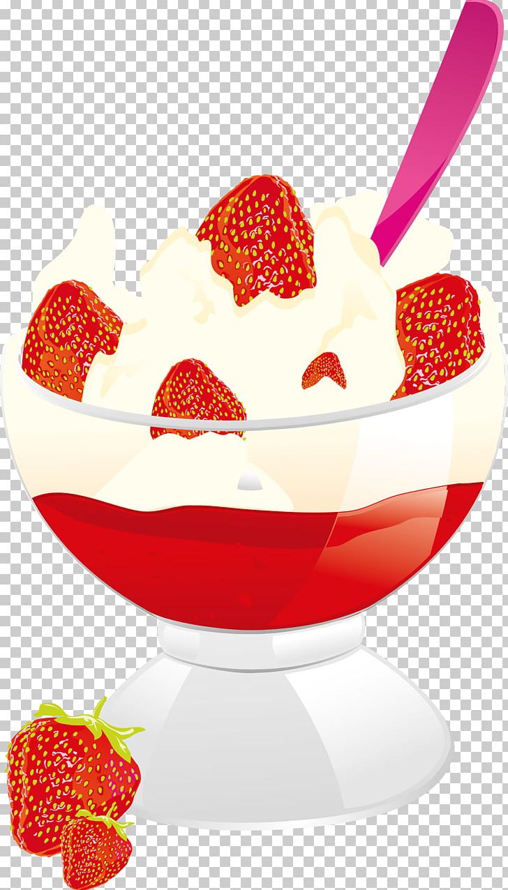 Strawberry Ice Cream Frozen Yogurt Waffle PNG, Clipart, Cream, Creme Fraiche, Dairy Product, Dessert, Drawing Free PNG Download