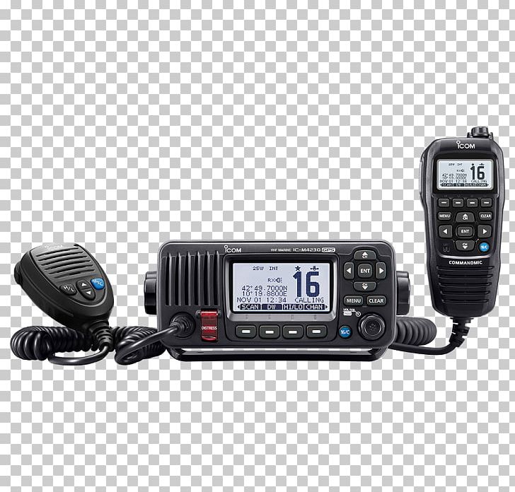 Marine VHF Radio Digital Selective Calling Icom Incorporated Transceiver Very High Frequency PNG, Clipart, Audio Receiver, Electronic Device, Electronics, Gps Navigation Systems, Hardware Free PNG Download
