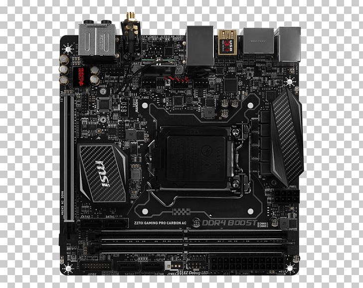 Mini-ITX LGA 1151 Motherboard Micro-Star International MSI Z270I GAMING PRO CARBON PNG, Clipart, Atx, Computer, Computer Hardware, Cpu, Electronic Component Free PNG Download