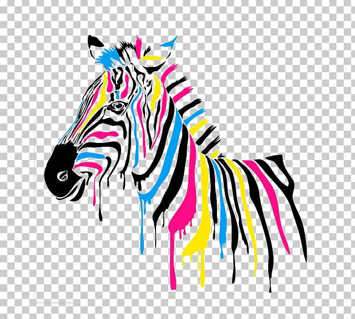 Printing Zebra Wall Decal Painting Decorative Arts PNG, Clipart, Animals, Animal Vector, Anime Girl, Art, Banner Free PNG Download