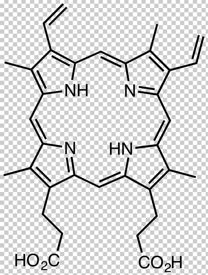 Protoporphyrin IX Heme Biliverdin PNG, Clipart, Angle, Area, Bilirubin, Black, Black And White Free PNG Download