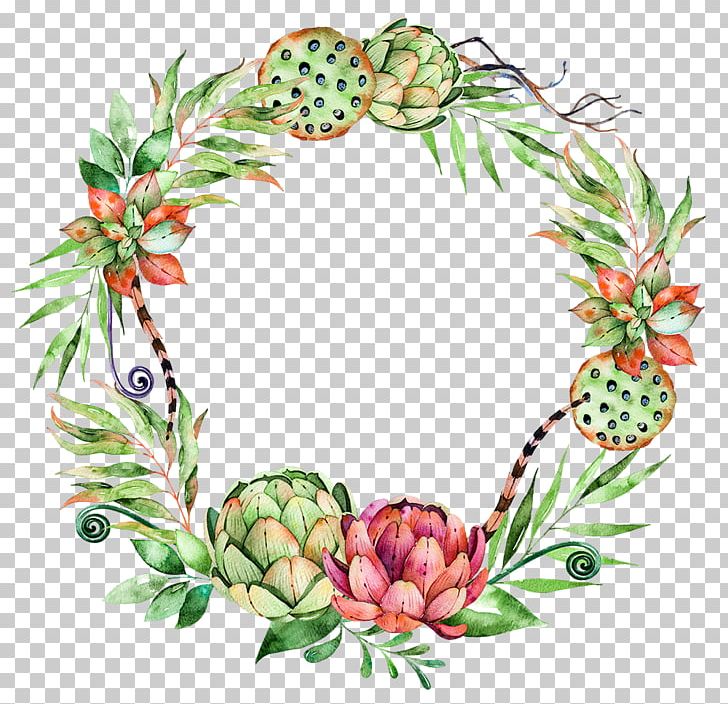 Flower Succulent Plant Wreath Illustration PNG, Clipart, Cactaceae, Christmas Decoration, Decor, Floral Design, Food Free PNG Download