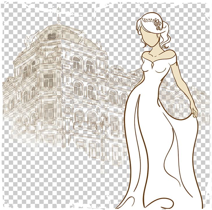 Wedding Dress Bride Illustration PNG, Clipart, Building, Fashion Design, Fashion Illustration, Fictional Character, Girl Free PNG Download