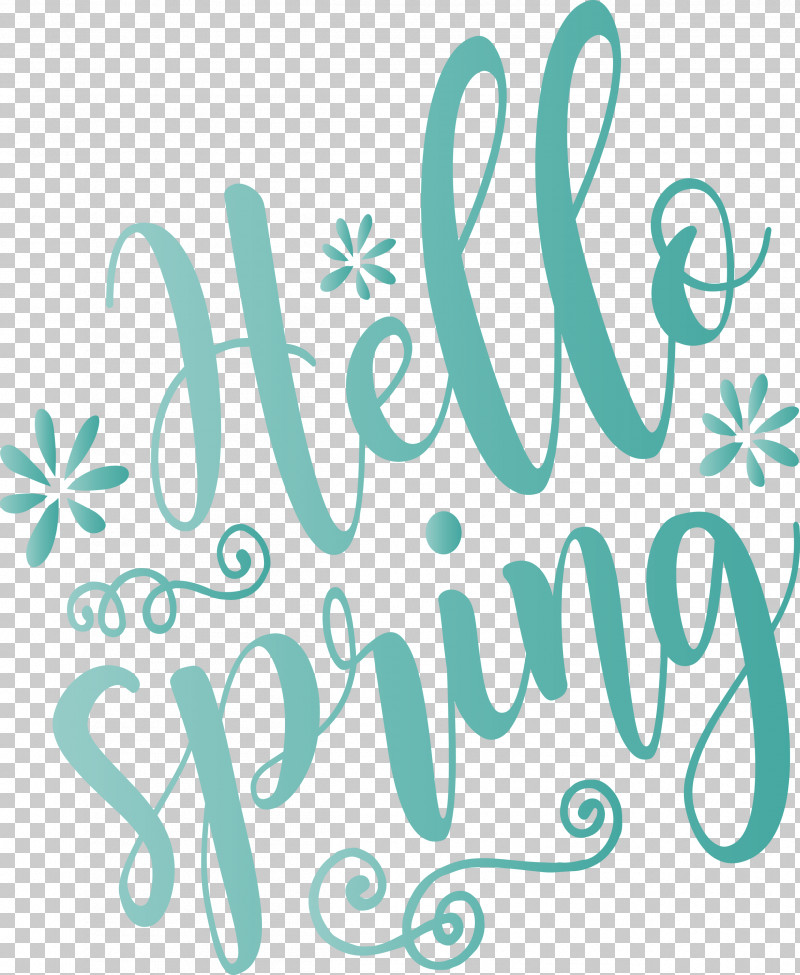 Hello Spring Spring PNG, Clipart, Calligraphy, Hello Spring, Spring, Text, Turquoise Free PNG Download