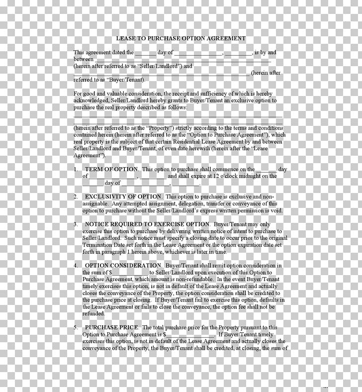 Lease Purchase Contract Lease-option Rent-to-own Employment Contract PNG, Clipart, Area, Contract, Document, Employment, Employment Contract Free PNG Download