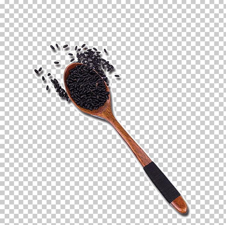 Spoon Black Rice Soup PNG, Clipart, Black, Black Rice, Bowl, Crops, Cutlery Free PNG Download