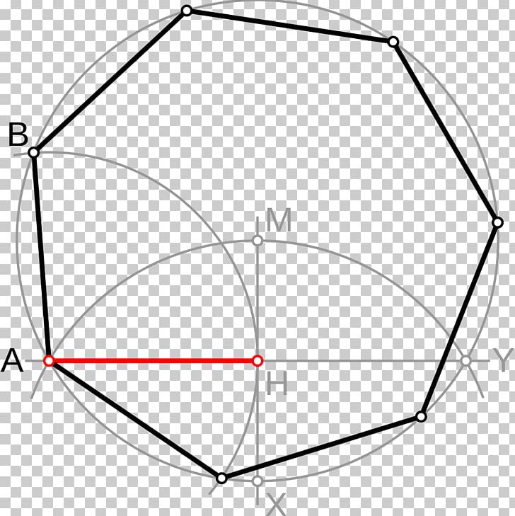 Heptagon Compass-and-straightedge Construction Decagon Fermat Number PNG, Clipart, Angle, Area, Black And White, Circle, Compass Free PNG Download