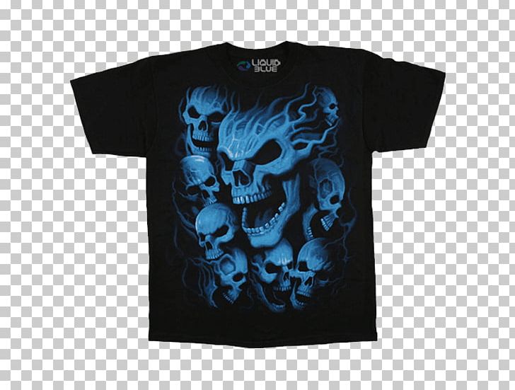 T-shirt Human Skull Symbolism Skeleton Skull Art PNG, Clipart, Airbrush, Black, Black T Shirt, Blue, Brand Free PNG Download
