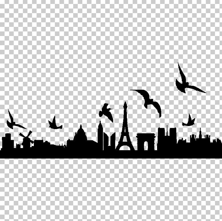 Paris Silhouette Skyline PNG, Clipart, Beak, Bird, Bird Migration, Black, Black And White Free PNG Download