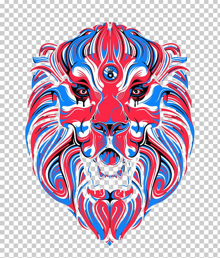 Red Lion Illustration PNG, Clipart, Abstract Lines, Animals, Art, Blue, Blue Background Free PNG Download