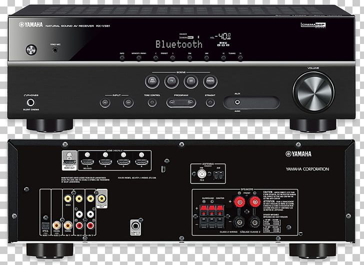 AV Receiver Yamaha RX-V381 Yamaha Corporation Home Theater Systems DTS PNG, Clipart, 51 Surround Sound, Audio, Audio Equipment, Audio Power Amplifier, Audio Receiver Free PNG Download