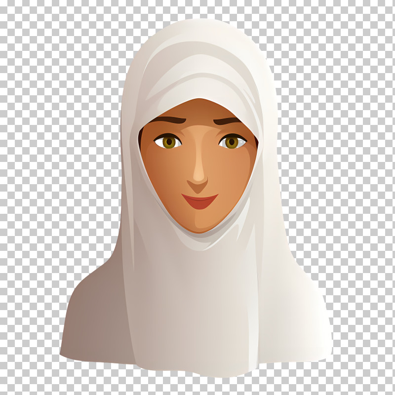 Woman With Veil - Woman With Hijab Illustration PNG