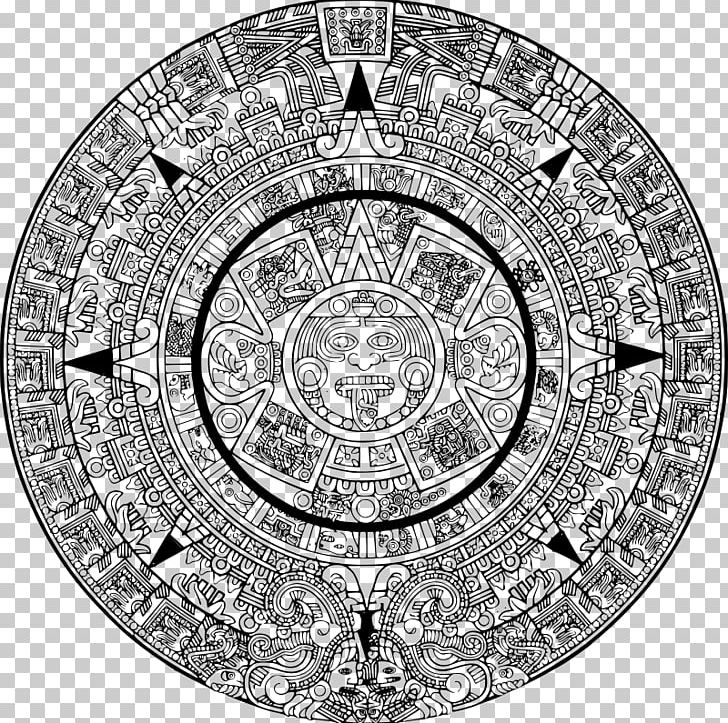 Maya Civilization Aztec Calendar Stone Mayan Calendar PNG, Clipart, Aztec, Aztec Calendar, Aztec Calendar Stone, Black And White, Calendar Free PNG Download