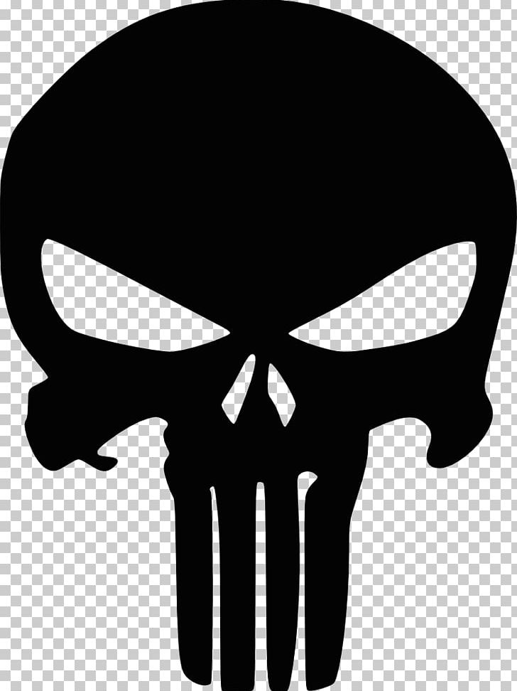 Punisher Logo Marvel Comics Decal PNG, Clipart, Black And White, Bone, Decal, Fantasy, Fictional Character Free PNG Download