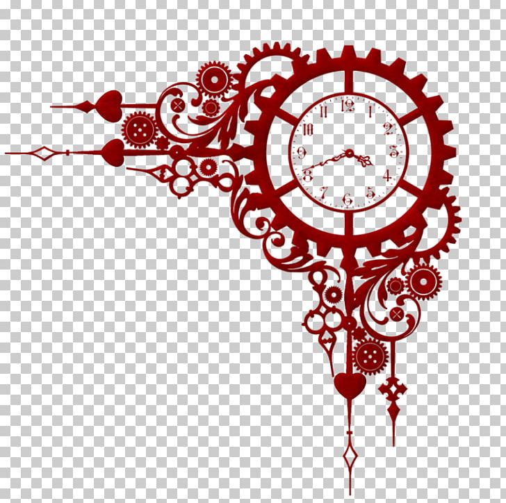 Mechanical heart with clock face and gears tattoo Vector Image