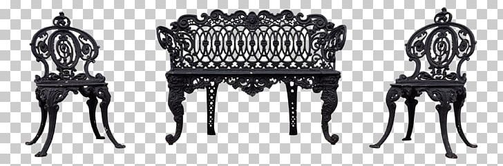 Chair Table Garden Furniture Bench PNG, Clipart, Antique, Bench, Black And White, Cast, Cast Iron Free PNG Download