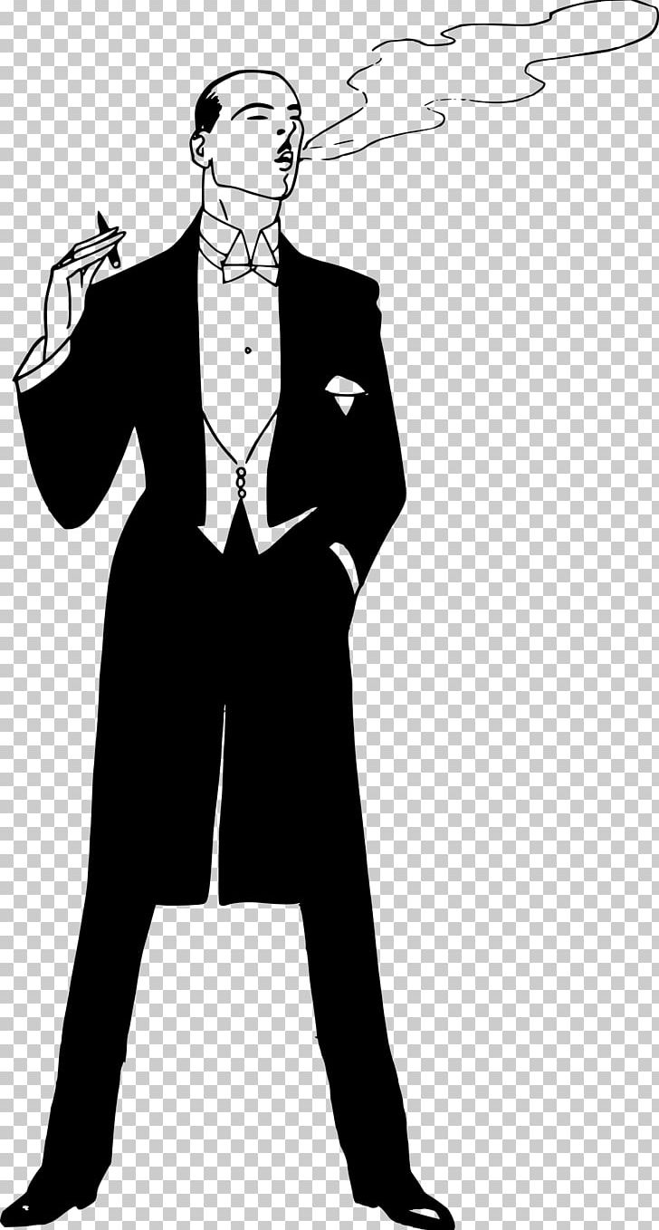 Tuxedo Suit Smoking PNG, Clipart, Art, Black And White, Cartoon, Clothing, Computer Icons Free PNG Download