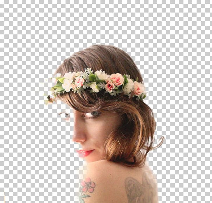 Cut Flowers Floral Design Headpiece Long Hair PNG, Clipart, Bride, Brown Hair, Crown, Cut Flowers, Floral Design Free PNG Download