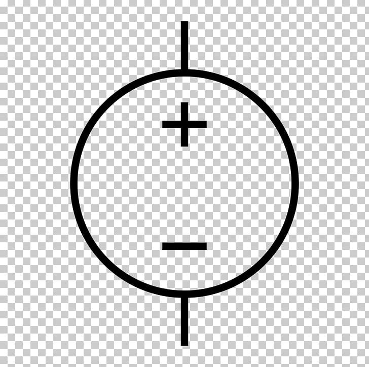 Voltage Source Electronic Symbol Electric Potential Difference Direct Current Current Source PNG, Clipart, Alternating Current, Angle, Area, Black And White, Circle Free PNG Download