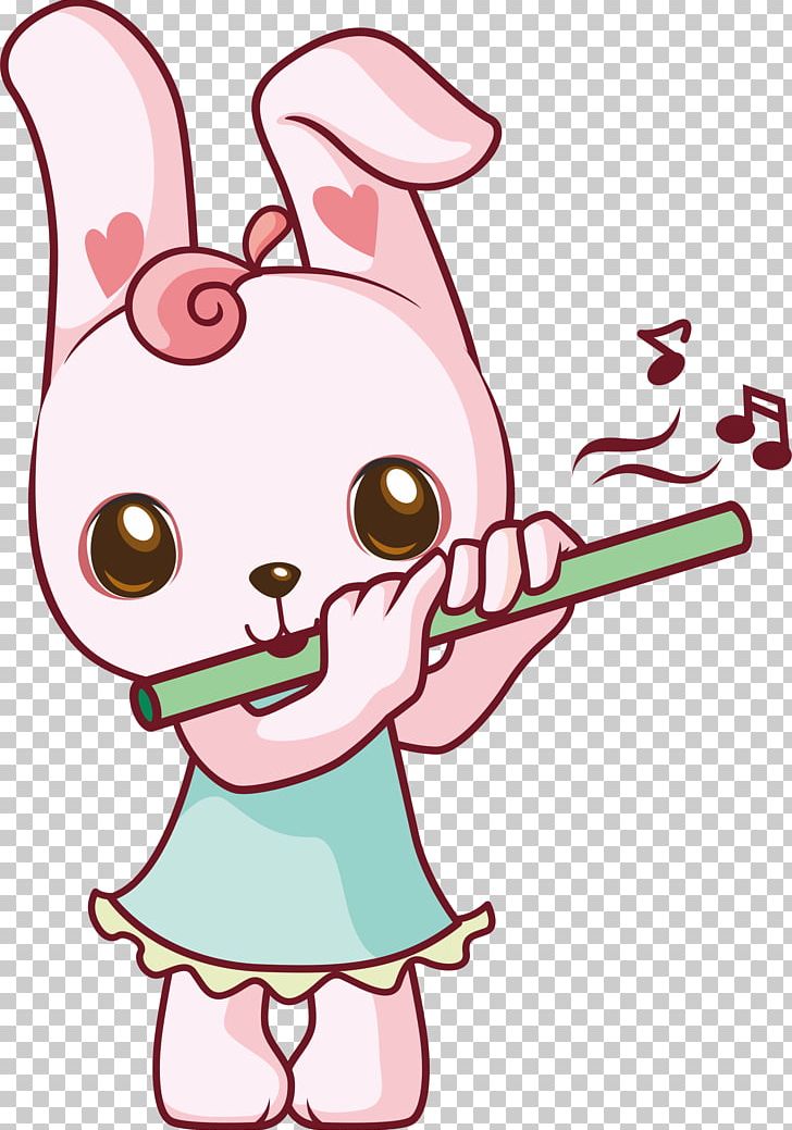 Flute Rabbit Cartoon PNG, Clipart, Animals, Area, Art, Artwork, Bugs Bunny Free PNG Download