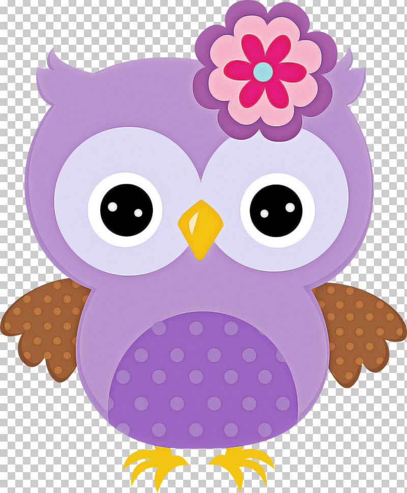 Owl Purple Bird Of Prey Pink Cartoon PNG, Clipart, Bird, Bird Of Prey, Cartoon, Owl, Pink Free PNG Download