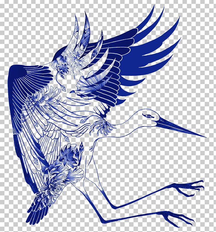 Crane Blue And White Pottery PNG, Clipart, Art, Artwork, Beak, Bird, Birds Free PNG Download