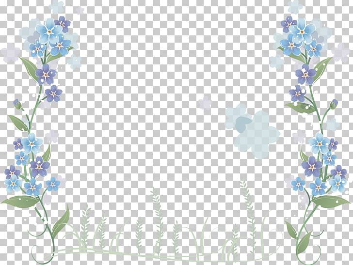 Flower Blue PNG, Clipart, Border, Border Frames, Branch, Color, Computer Wallpaper Free PNG Download