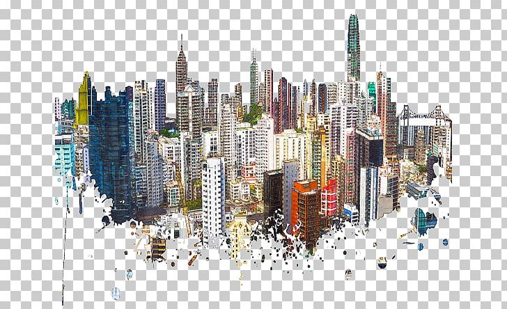 Hong Kong Skyline Watercolor Painting Poster Contemporary Art PNG, Clipart, Architecture, Art, Artist, Building, Buildings Free PNG Download