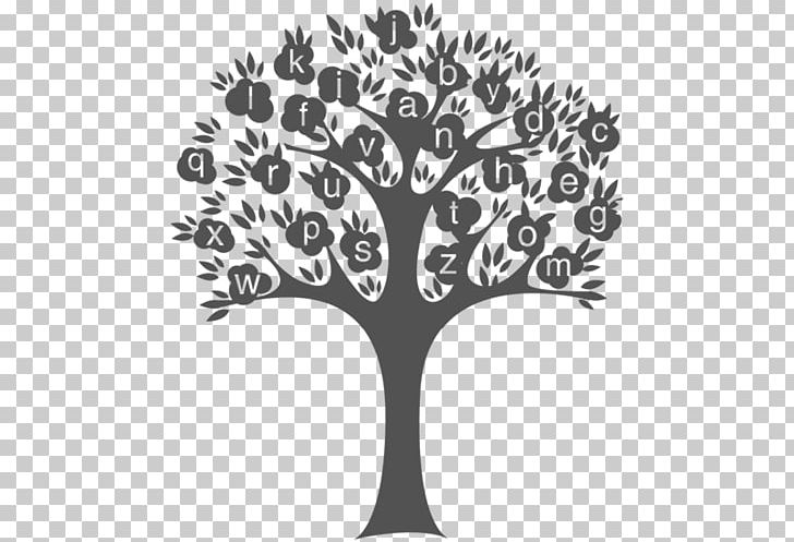 alphabet letter clipart black and white tree