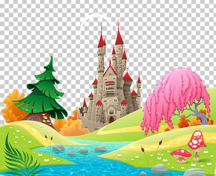 cartoon princess castle drawing