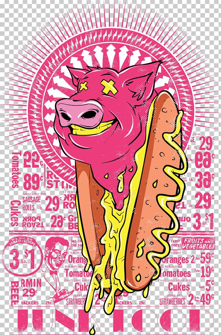 Pinks Hot Dogs Hamburger Sausage T-shirt PNG, Clipart, Art, Cartoon, Clothing, Creative Arts, Direct To Garment Printing Free PNG Download
