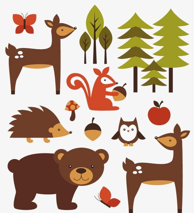 Forest Animals PNG, Clipart, Animals Clipart, Animals Clipart, Bear, Birds, Fawn Free PNG Download