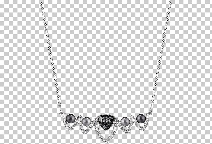 Earring Necklace Swarovski Jewellery Pearl PNG, Clipart, Background Black, Black, Black And White, Black Background, Black Board Free PNG Download