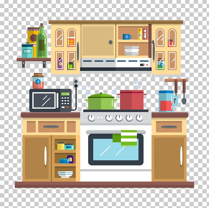 Kitchen Utensil Interior Design Services Illustration PNG, Clipart, Cartoon, Flat, Furniture, House, Illustrations Free PNG Download