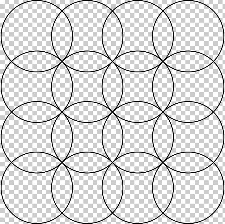 Overlapping Circles Grid Sacred Geometry Square PNG, Clipart, Angle, Area, Black, Black And White, Circle Free PNG Download