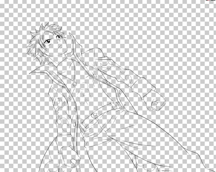 Natsu Dragneel Line Art Drawing Fairy Tail Sketch PNG, Clipart, Anime, Arm, Artwork, Black, Black And White Free PNG Download