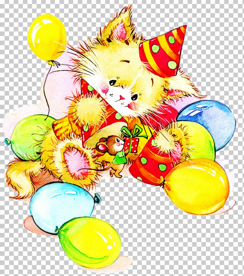 Party Supply Balloon Toy PNG, Clipart, Balloon, Cute Cat, Party Supply, Toy, Watercolor Cat Free PNG Download